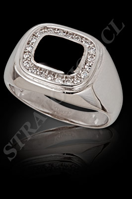 ANILLO para HOMBRE de oro blanco o platino con brillantes, semipreciosas  (El modelo: AH0004). Santiago, Chile, uoa