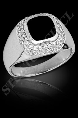 ANILLO para HOMBRE de oro blanco o platino con brillantes, semipreciosas (El modelo: AH0006). Santiago, Chile, Ñuñoa