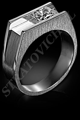 ANILLO para HOMBRE de oro blanco o platino con brillantes (El modelo: AH0009). Santiago, Chile, Ñuñoa
