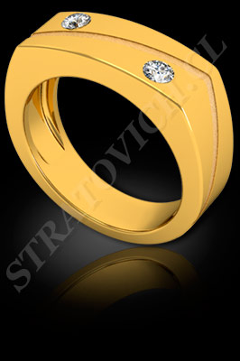 ANILLO para HOMBRE de oro amarillo de 18 kilates con brillantes (El modelo: AH0012). Santiago, Chile, Ñuñoa
