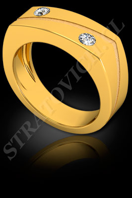 ANILLO para HOMBRE de oro amarillo de 18 kilates con brillantes  (El modelo: AH0012). Santiago, Chile, uoa