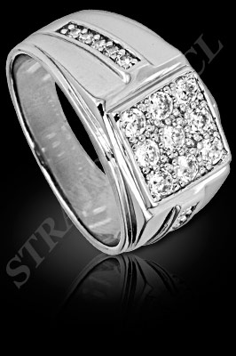 ANILLO para HOMBRE de oro blanco o platino con brillantes (El modelo: AH0013). Santiago, Chile, Ñuñoa
