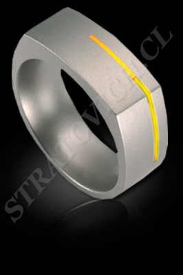 ANILLO para HOMBRE de oro amarillo de 18 kilates, oro blanco o platino (El modelo: AH0016). Santiago, Chile, uoa