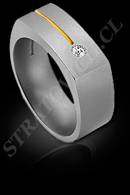 ANILLO para HOMBRE de oro amarillo de 18 kilates, oro blanco o platino con brillantes (El modelo: AH0017). Santiago, Chile, Ñuñoa