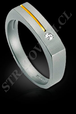 ANILLO para HOMBRE de oro amarillo de 18 kilates, oro blanco o platino con brillantes (El modelo: AH0018). Santiago, Chile, Ñuñoa