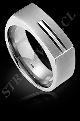 ANILLO para HOMBRE de oro blanco o platino (El modelo: AH0020). Santiago, Chile, Ñuñoa