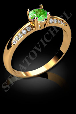 ANILLO para MUJER de oro amarillo de 18 kilates con brillantes, semipreciosas  (El modelo: AF0016). Santiago, Chile, uoa