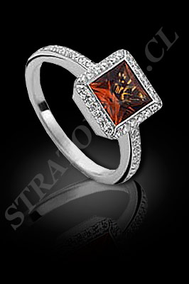 ANILLO para MUJER de oro blanco o platino con brillantes, semipreciosas (El modelo: AF0020). Santiago, Chile, Ñuñoa