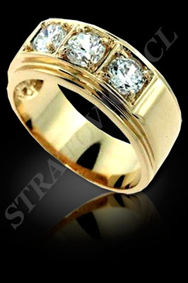 ANILLO para MUJER de oro amarillo de 18 kilates con brillantes (El modelo: AF0025). Santiago, Chile, Ñuñoa