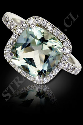 ANILLO para MUJER de oro blanco o platino con brillantes, semipreciosas (El modelo: AF0056). Santiago, Chile, Ñuñoa