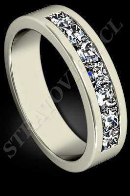 ANILLO para MUJER de oro blanco o platino con brillantes (El modelo: AF0110). Santiago, Chile, Ñuñoa