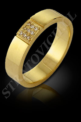 ANILLO para MUJER de oro amarillo de 18 kilates con brillantes (El modelo: AF0111). Santiago, Chile, Ñuñoa