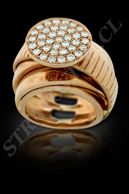ANILLO para MUJER de oro amarillo de 18 kilates con brillantes (El modelo: AF0112). Santiago, Chile, Ñuñoa