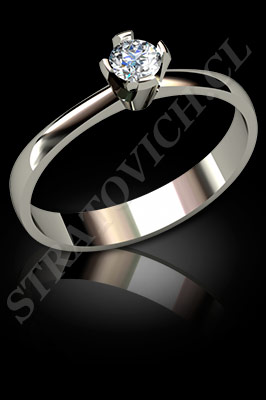 ANILLOS de COMPROMISO de oro blanco o platino con brillantes (El modelo: AC0026). Santiago, Chile, Ñuñoa