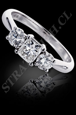 ANILLOS de COMPROMISO de oro blanco o platino con brillantes (El modelo: AC0028). Santiago, Chile, Ñuñoa