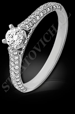 ANILLOS de COMPROMISO de oro blanco o platino con brillantes (El modelo: AC0029). Santiago, Chile, Ñuñoa