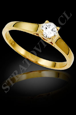 ANILLOS de COMPROMISO de oro amarillo de 18 kilates con brillantes (El modelo: AC0037). Santiago, Chile, Ñuñoa
