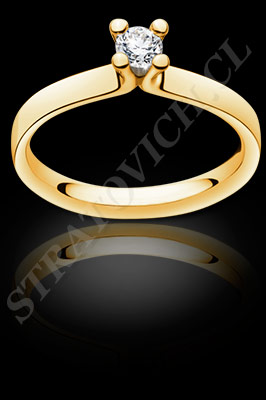 ANILLOS de COMPROMISO de oro amarillo de 18 kilates con brillantes (El modelo: AC0038). Santiago, Chile, Ñuñoa
