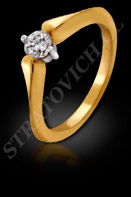 ANILLOS de COMPROMISO de oro amarillo de 18 kilates con brillantes (El modelo: AC0040). Santiago, Chile, Ñuñoa