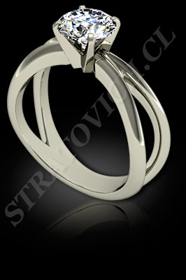 ANILLOS de COMPROMISO de oro blanco o platino con brillantes (El modelo: AC0043). Santiago, Chile, Ñuñoa