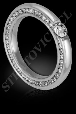 ANILLOS de COMPROMISO de oro blanco o platino con brillantes (El modelo: AC0048). Santiago, Chile, Ñuñoa