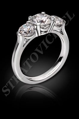 ANILLOS de COMPROMISO de oro blanco o platino con brillantes (El modelo: AC0055). Santiago, Chile, Ñuñoa
