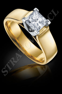 ANILLOS de COMPROMISO de oro amarillo de 18 kilates, oro blanco o platino con brillantes (El modelo: AC0056). Santiago, Chile, Ñuñoa