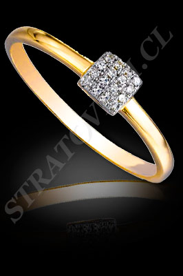 ANILLOS de COMPROMISO de oro amarillo de 18 kilates, oro blanco o platino con brillantes (El modelo: AC0061). Santiago, Chile, Ñuñoa