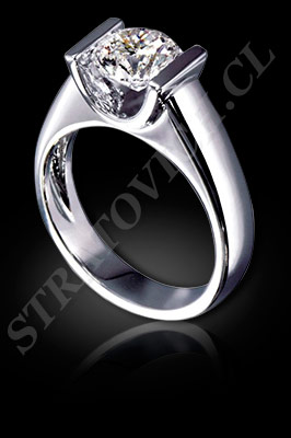 ANILLOS de COMPROMISO de oro blanco o platino con brillantes (El modelo: AC0063). Santiago, Chile, Ñuñoa