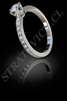 ANILLOS de COMPROMISO de oro blanco o platino con brillantes (El modelo: AC0064). Santiago, Chile, Ñuñoa