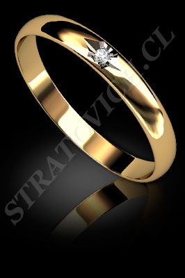 ARGOLLAS de MATRIMONIO de oro amarillo de 18 kilates con brillantes (El modelo: AM0003). Santiago, Chile, Ñuñoa