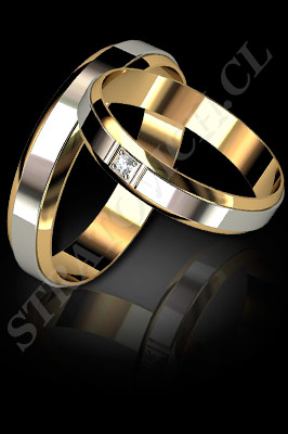ARGOLLAS de MATRIMONIO de oro amarillo de 18 kilates, oro blanco o platino con brillantes (El modelo: AM0004). Santiago, Chile, Ñuñoa