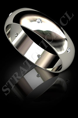 ARGOLLAS de MATRIMONIO de oro blanco o platino con brillantes (El modelo: AM0008). Santiago, Chile, Ñuñoa