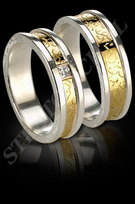 ARGOLLAS de MATRIMONIO de oro amarillo de 18 kilates, oro blanco o platino con brillantes (El modelo: AM0025). Santiago, Chile, Ñuñoa
