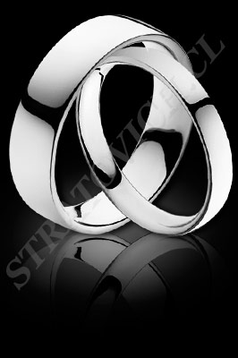ARGOLLAS de MATRIMONIO de oro blanco o platino (El modelo: AM0040). Santiago, Chile, Ñuñoa