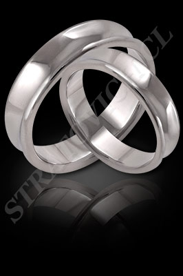 ARGOLLAS de MATRIMONIO de oro blanco o platino (El modelo: AM0047). Santiago, Chile, Ñuñoa