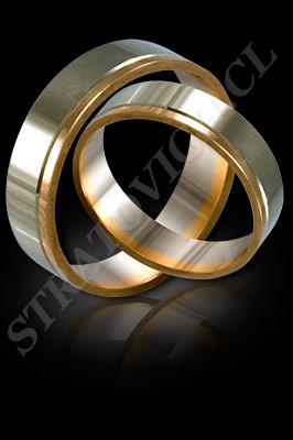 ARGOLLAS de MATRIMONIO de oro amarillo de 18 kilates, oro blanco o platino (El modelo: AM0054). Santiago, Chile, Ñuñoa