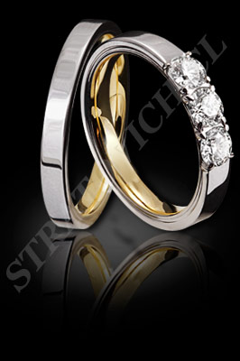 ARGOLLAS de MATRIMONIO de oro blanco o platino con brillantes (El modelo: AM0066). Santiago, Chile, Ñuñoa