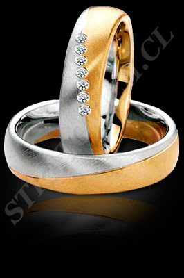 ARGOLLAS de MATRIMONIO de oro amarillo de 18 kilates, oro blanco o platino con brillantes (El modelo: AM0088). Santiago, Chile, Ñuñoa