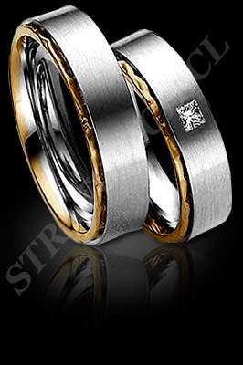 ARGOLLAS de MATRIMONIO de oro amarillo de 18 kilates, oro blanco o platino con brillantes (El modelo: AM0089). Santiago, Chile, Ñuñoa