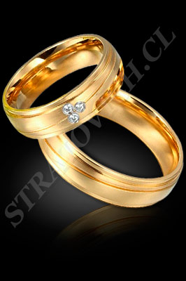 ARGOLLAS de MATRIMONIO de oro amarillo de 18 kilates con brillantes (El modelo: AM0094). Santiago, Chile, Ñuñoa