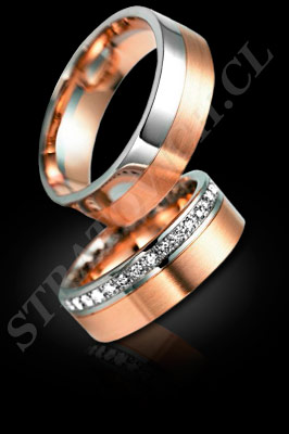 ARGOLLAS de MATRIMONIO de oro amarillo de 18 kilates, oro blanco o platino con brillantes (El modelo: AM0098). Santiago, Chile, Ñuñoa