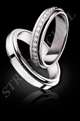 ARGOLLAS de MATRIMONIO de oro blanco o platino con brillantes (El modelo: AM0099). Santiago, Chile, Ñuñoa
