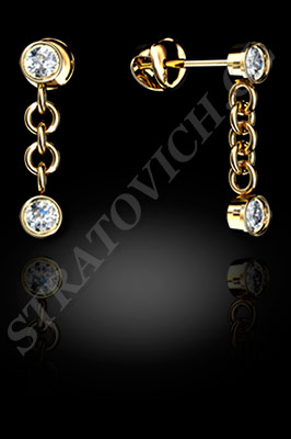 AROS de oro amarillo de 18 kilates con brillantes (El modelo: AR0010). Santiago, Chile, Ñuñoa