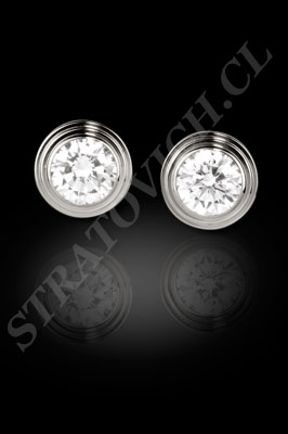 AROS de oro blanco o platino con brillantes (El modelo: AR0023). Santiago, Chile, Ñuñoa