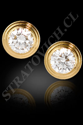 AROS de oro amarillo de 18 kilates con brillantes (El modelo: AR0024). Santiago, Chile, Ñuñoa