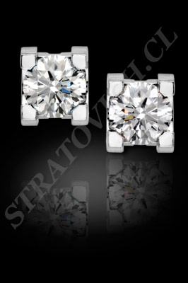 AROS de oro blanco o platino con brillantes (El modelo: AR0030). Santiago, Chile, Ñuñoa