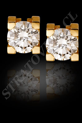 AROS de oro amarillo de 18 kilates con brillantes (El modelo: AR0031). Santiago, Chile, Ñuñoa